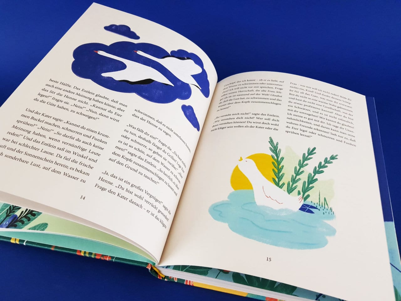 Die illustrierten Märchen von Hans Christian Andersen kleine gestalten Verlag aufgeschlagene Doppelseite