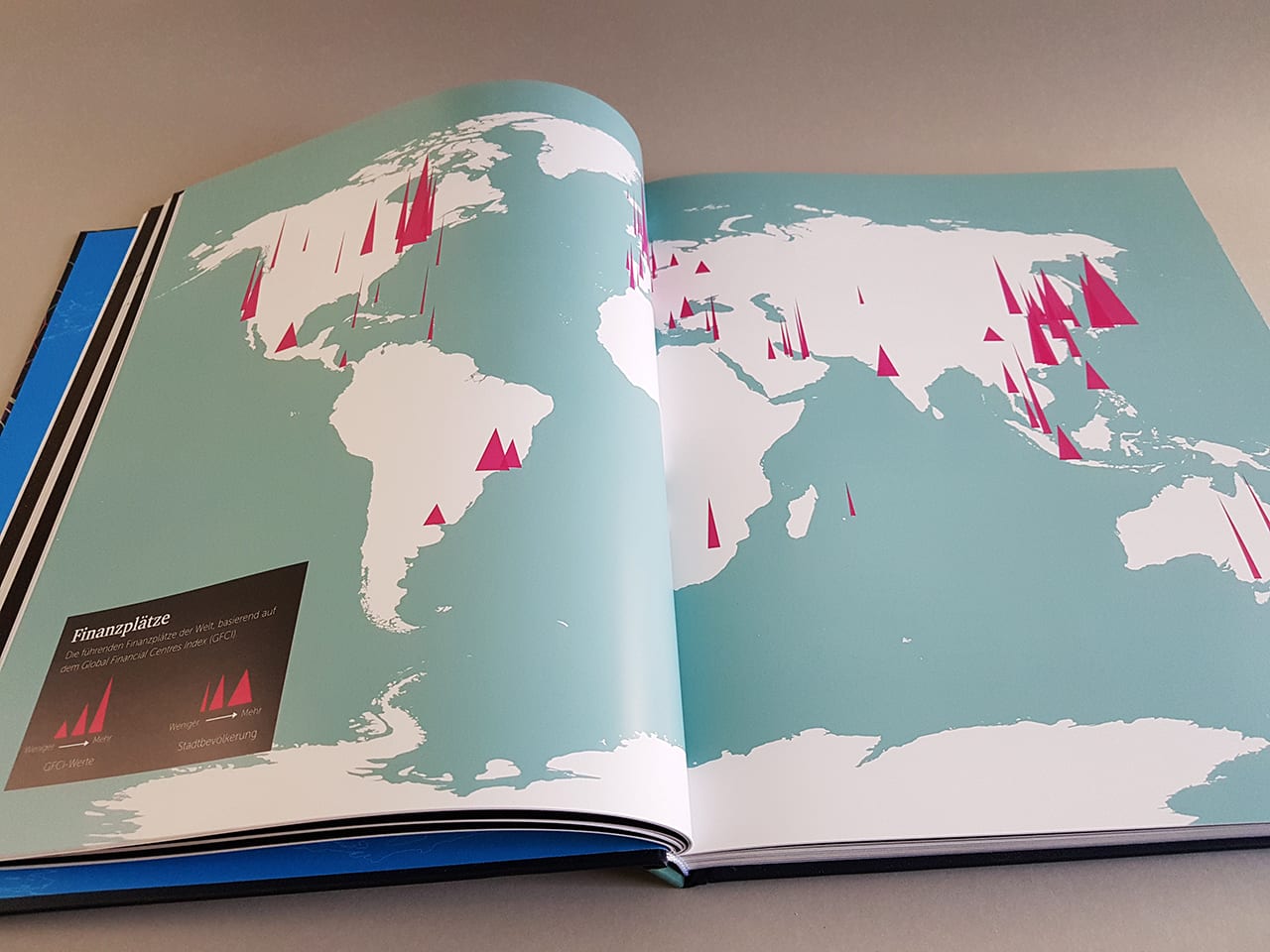 Globalografie 50 Karten erklären die Welt von heute DuMont Verlag Doppelseite Innenansicht