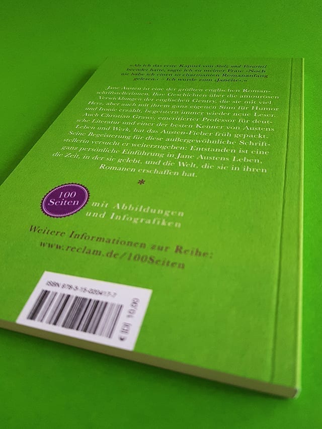 Jane Austen 100 Seiten Reclam Verlag Buchrückseite