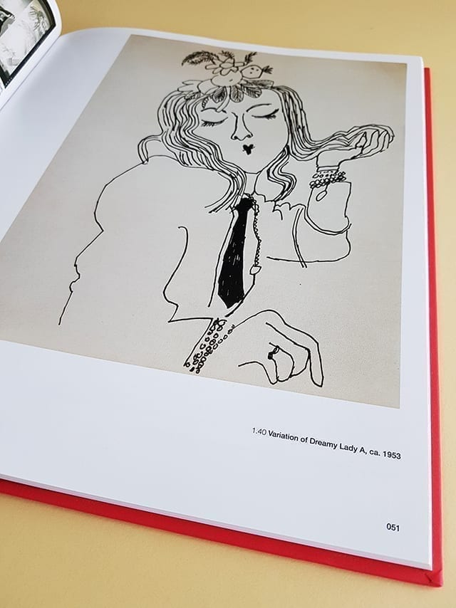 Andy Warhol Drag and Draw The Unknown Fifties Hirmer Verlag aufgeschlagene Seite