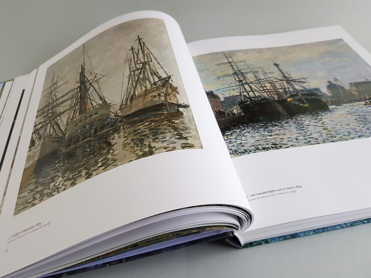 Claude Monet Die Welt im Fluß Hirmer Verlag aufgeschlagene Doppelseite