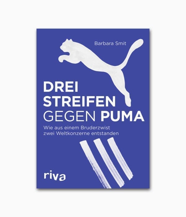 Cover von einem Sneaker Buch mit dem Titel Drei Streifen gegen Puma riva Verlag