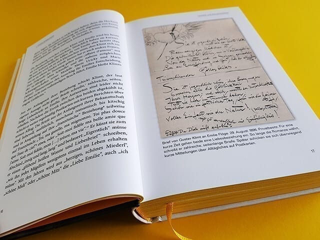 Gustav Klimt Die Biografie Brandstätter Verlag aufgeschlagene Doppelseite