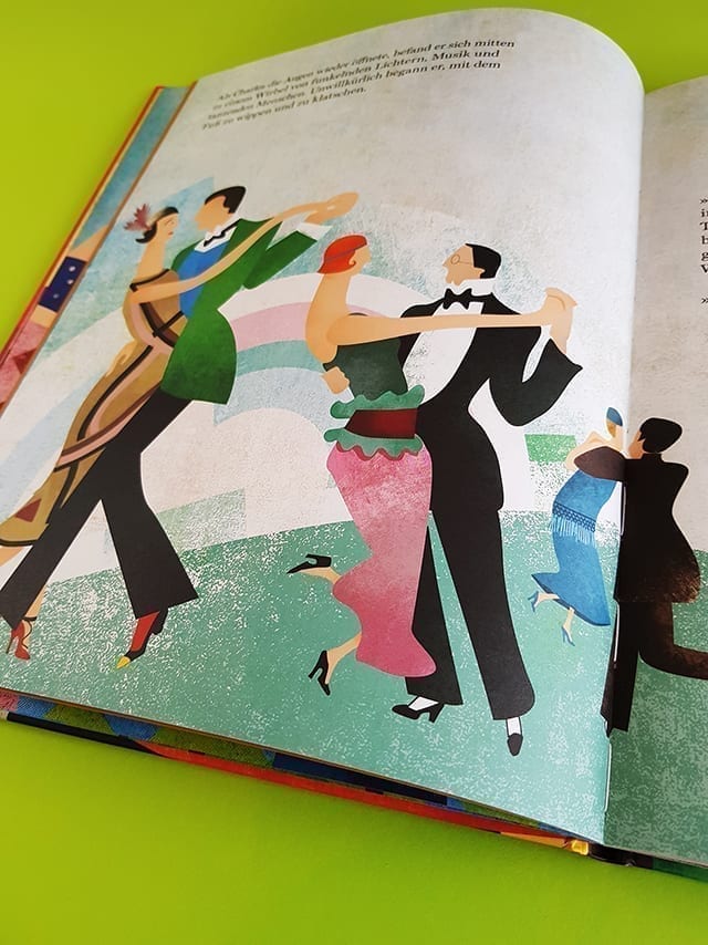Sonia Delaunay und ihre Farben Diogenes Verlag aufgeschlagene Seite