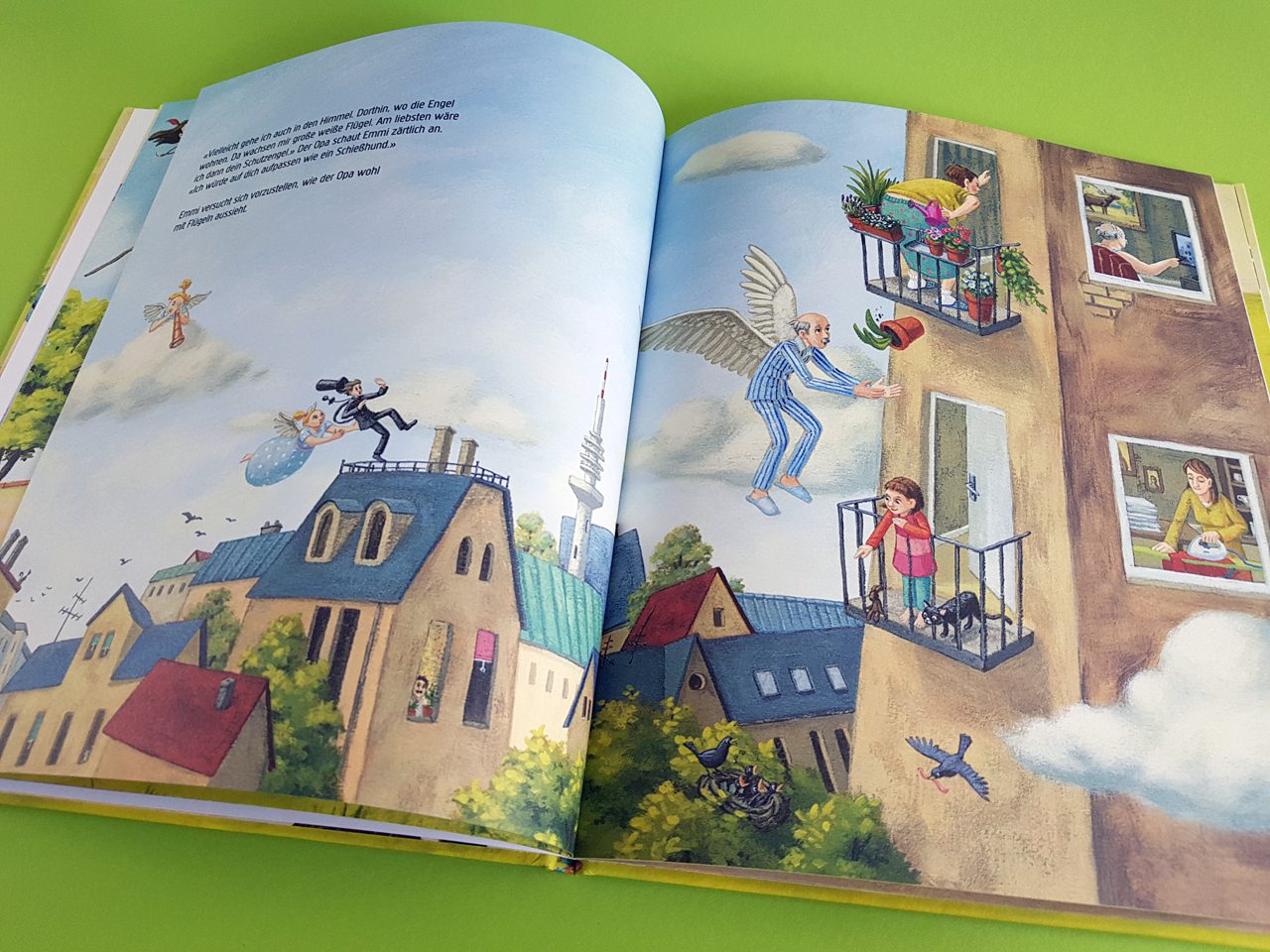 Wo gehst du hin Opa aracari Verlag aufgeschlagenes Kinderbuch