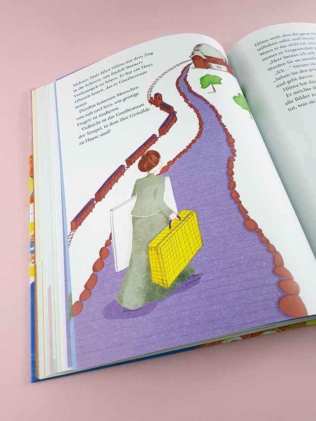 Die unsichtbare Welt von Hilma af Klint E.A. Seemann Verlag aufgeschlagenes Kinderbuch