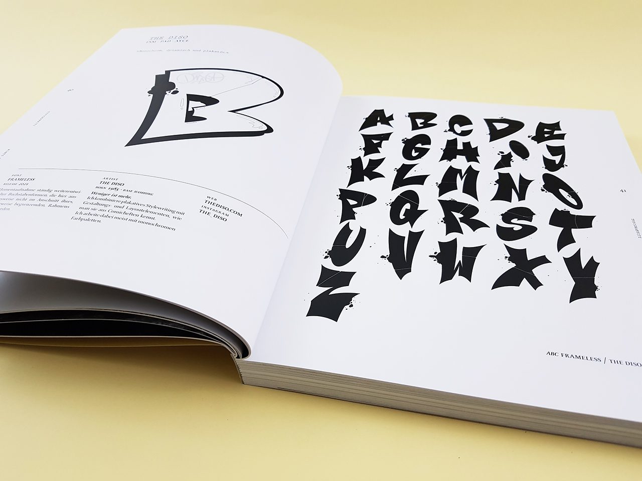 Typograffiti. Fonts of True Writers von A bis Z Kettler Verlag aufgeschlagenes Buch